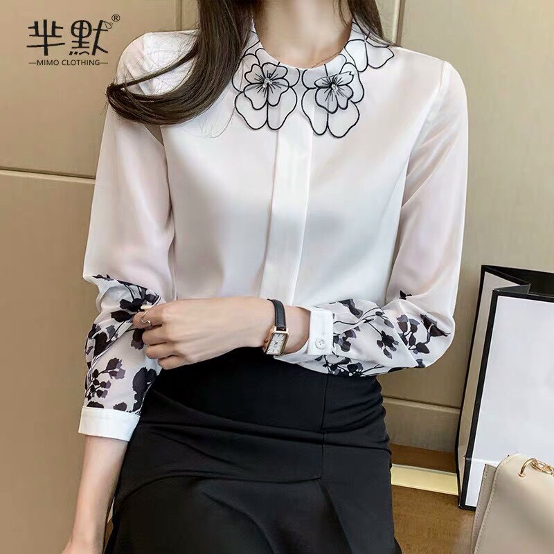 Áo Kiểu Cổ Đính Đá - SM57